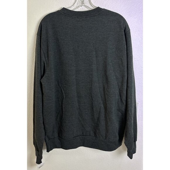 Disney Mens Size L Mickey Mouse Original Charcoal Heather Fleece Sweatshirt NEW - Picture 3 of 13